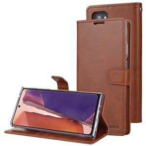 Voor Samsung Galaxy Note20 GOOSPERY BLUE MOON Crazy Horse Texture Horizontale Flip Lederen case met bracket & card slot & wallet(bruin)