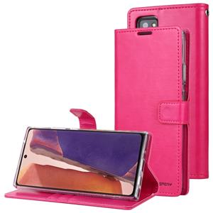 Voor Samsung Galaxy Note20 GOOSPERY BLUE MOON Crazy Horse Texture Horizontale Flip Lederen case met bracket & card slot & wallet(Rose Red)