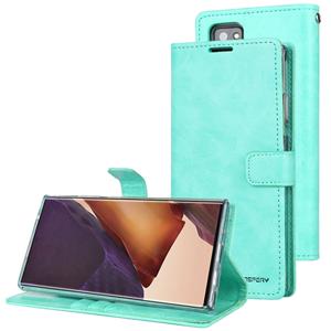 Voor Samsung Galaxy Note20 Ultra GOOSPERY BLUE MOON Crazy Horse Texture Horizontale Flip Lederen case met bracket & card slot & wallet (Mint Green)