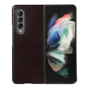 huismerk Voor Samsung Galaxy Z Fold3 5G Lederen Dubbele Kleur Crazy Horse Phone Case