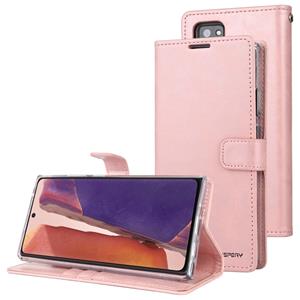 Voor Samsung Galaxy Note20 Ultra GOOSPERY BLUE MOON Crazy Horse Texture Horizontale Flip Lederen case met bracket & card slot & wallet(pink)