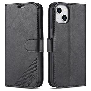 AZNS Sheepskin Texture Horizontale Flip Lederen Case met Houder & Kaart Slots & Portemonnee voor iPhone 13 (Zwart)