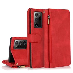 huismerk Voor Samsung Galaxy Note20 Ultra Skin-feel Crazy Horse Texture Zipper Portemonnee Tas Horizontale Flip Lederen Case met Houder & Card Slots > Portemon