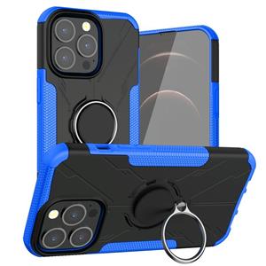 huismerk Armor Beer Schokbestendig PC + TPU-beschermhoes met ringhouder voor iPhone 13 Mini