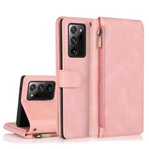 huismerk Voor Samsung Galaxy Note20 Ultra Skin-feel Crazy Horse Texture Zipper Portemonnee Tas Horizontale Flip Lederen Case met Houder & Kaart Slots & Portemo