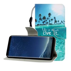 huismerk Voor Galaxy S8 Gekleurde Tekening Horizontale Flip Lederen Case met Holder & Card Slot & Wallet (Coconut Tree)