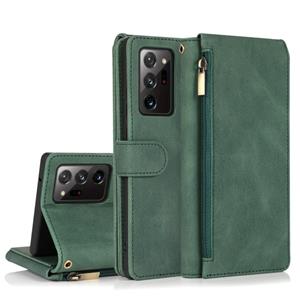 huismerk Voor Samsung Galaxy Note20 Ultra Skin-feel Crazy Horse Texture Zipper Portemonnee Tas Horizontale Flip Lederen Case met Houder & Kaart Slots & Portemo