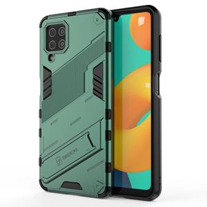 huismerk For Samsung Galaxy M32 Punk Armor 2 in 1 PC + TPU Shockproof Case with Invisible Holder(Green)