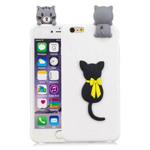 huismerk Voor iPhone 6 & 6s 3D Cartoon patroon schokbestendig TPU beschermende case (kleine zwarte kat)