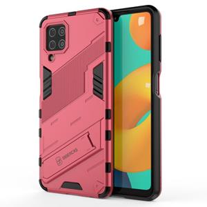 huismerk For Samsung Galaxy M32 Punk Armor 2 in 1 PC + TPU Shockproof Case with Invisible Holder(Light Red)