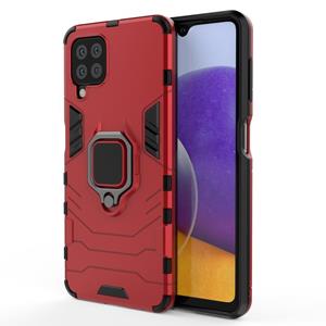 huismerk For Samsung Galaxy M32 Indian Version PC + TPU Shockproof Protective Case with Magnetic Ring Holder(Red)