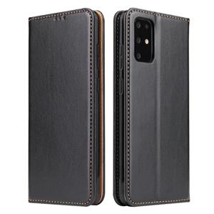 fierreshann Voor Galaxy S20 Fierre Shann PU Genuine Leather Texture Horizontal Flip Leather Case met Holder & Card Slots & Wallet(Black)