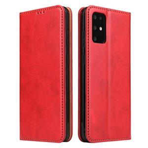 fierreshann Voor Galaxy S20 Fierre Shann PU Genuine Leather Texture Horizontal Flip Leather Case met Holder & Card Slots & Wallet(Red)