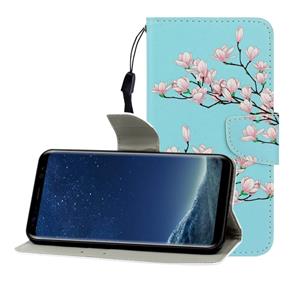 huismerk Voor Galaxy S8 Plus Gekleurde tekening horizontale flip lederen hoes met houder & kaartslot & portemonnee(Magnolia)