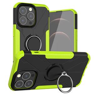 huismerk Armor Bear Shockproof PC + TPU beschermhoes met ring houder voor iPhone 13 Pro (groen)