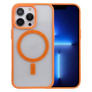 huismerk Acrylic + TPU Masafe Magnetische telefooncase voor iPhone 13 Pro (Oranje)