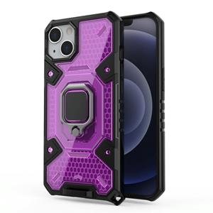 huismerk Space PC+TPU Ring Holder Protective Case For iPhone 13(Purple)