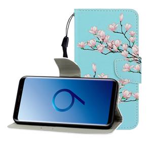 Huismerk Voor Galaxy S9 Plus Gekleurde tekening horizontale flip lederen hoes met houder & kaartslot & portemonnee(Magnolia)