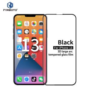 Pinwuyo 9h 3D Curved Full Screen Explosion-Proof Gehard Glass Film voor iPhone 13/13 Pro (Black)