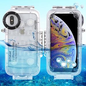 PULUZ 40m / 130ft waterdichte duiken huisvesting Foto Video nemen dekken onderwaterbehuizing voor iPhone XS Max (transparant)