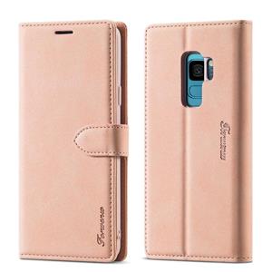 Voor Samsung Galaxy S9 Forwenw F1-serie Matte Sterke Magnetisme Horizontale Flip Lederen kast met Holder & Card Slots & Wallet & Photo Frame (Rose Gol