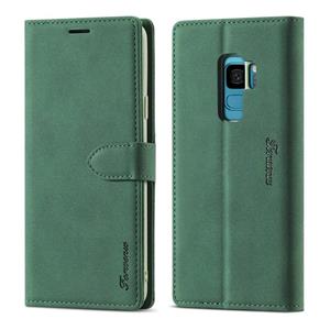 Voor Samsung Galaxy S9 Forwenw F1-serie Matte Sterke Magnetisme Horizontale Flip Lederen kast met Holder & Card Slots & Wallet & Photo Frame(Groen)