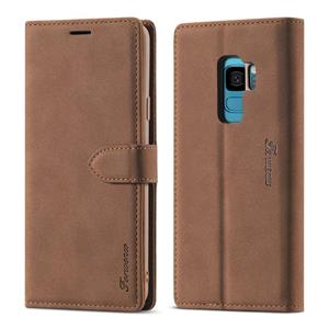 Voor Samsung Galaxy S9 Forwenw F1-serie Matte Sterke Magnetisme Horizontale Flip Lederen kast met Holder & Card Slots & Wallet & Photo Frame(Bruin)