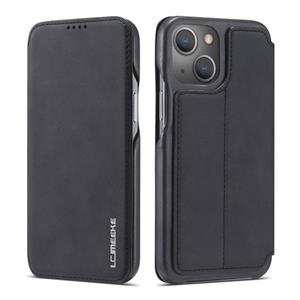 LC.Imeeke Hon Oude Reeks Horizontale Flip Leren Case met Houder & Card Slot voor iPhone 13 (Zwart)