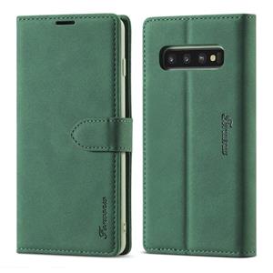 Voor Samsung Galaxy S10 Forwenw F1-serie Matte Sterke Magnetisme Horizontale Flip Lederen kast met Holder & Card Slots & Wallet & Photo Frame(Groen)