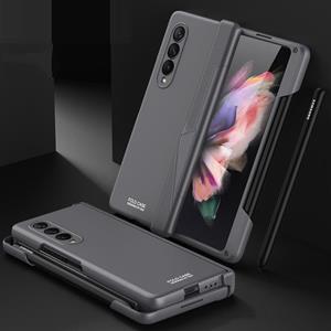 Voor Samsung Galaxy Z Fold3 5G GKK Magnetische scharnierende telefoon Flip Case met Side Pen Slot