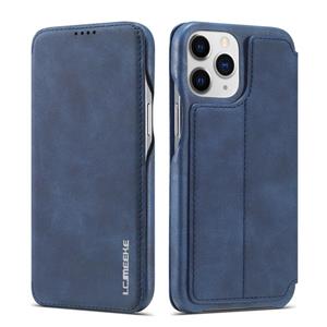 LC.Imeeke Hon Oude Reeks Horizontale Flip Lederen Case met Houder & Card Slot voor iPhone 13 Pro (Blauw)