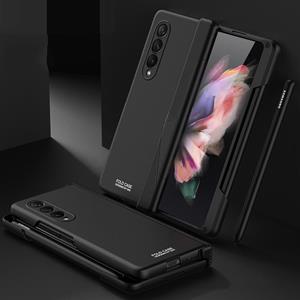 Voor Samsung Galaxy Z Fold3 5G GKK Magnetische scharnierende telefoon Flip Case met Side Pen Slot