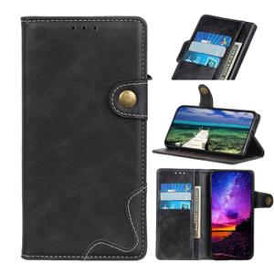 huismerk For Samsung Galaxy S22 5G S-Type Stitching Calf Texture Leather Phone Case(Black)