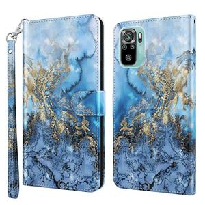 huismerk Voor Xiaomi Redmi Note 10 / 10s 3D-schilderpatroon TPU + PU lederen telefoonhoes (Melkweg)