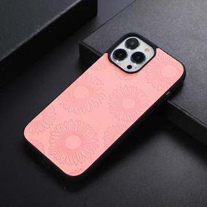 huismerk Zonnebloempatroon PU+TPU+PC SHOCKPOBLE TELEFOONS COSE VOOR iPhone 13 Pro Max