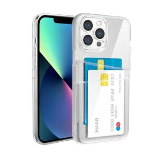 Huismerk Dual Card TPU Phone Case For iPhone 13 mini(Transparent)