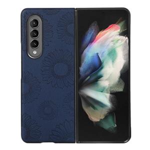 huismerk Voor Samsung Galaxy Z Fold3 5G Zonnebloempatroon PU+TPU+PC SHOCKPOBLE telefoonhoes