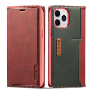 LC.IMEEKE LC-001 Series PU + TPU Color Matching Frosted Horizontal Flip Leather Case with Holder & Card Slot For iPhone 13 Pro(Red)