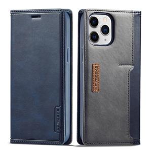 LC.IMEEKE LC-001 Series PU + TPU Color Matching Frosted Horizontal Flip Leather Case with Holder & Card Slot For iPhone 13 Pro(Blue)