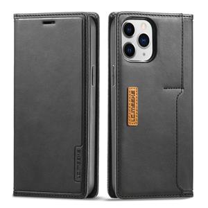 LC.IMEEKE LC-001 Series PU + TPU Color Matching Frosted Horizontal Flip Leather Case with Holder & Card Slot For iPhone 13 Pro(Black)