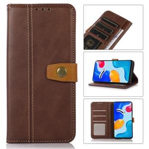 huismerk Stitching Thread Calf Texture Leather Phone Case For iPhone 13(Coffee)