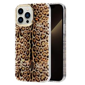 huismerk Galvaniseren Shell Textuur Telefoonhoes voor iPhone 13 (Leopard Y3)