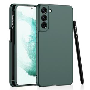 Voor Samsung Galaxy S22 + 5G GKK Ultra-Thin Skin Feel Phone Case met Side Pen Slot & Stylus (Forest Green)