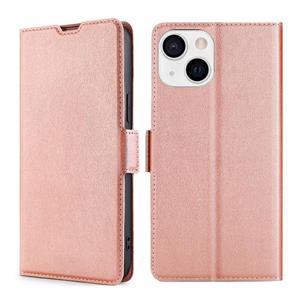 huismerk Ultradunne spanning Side Buckle PU + TPU Horizontale Flip Leren Case met Houder & Card Slot voor iPhone 13 Mini (Rose Gold)