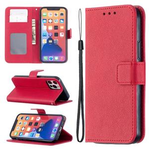 huismerk Longan Texture Horizontal Flip PU Leather Case with Holder & Card Slots & Wallet & Photo Frame For iPhone 13 mini(Red)