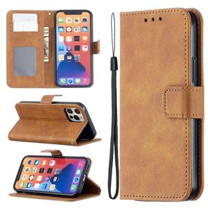 huismerk Longan Texture Horizontal Flip PU Leather Case with Holder & Card Slots & Wallet & Photo Frame For iPhone 13 mini(Brown)