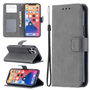 huismerk Longan Texture Horizontal Flip PU Leather Case with Holder & Card Slots & Wallet & Photo Frame For iPhone 13 mini(Gray)