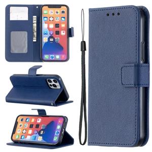 huismerk Longan Texture Horizontal Flip PU Leather Case with Holder & Card Slots & Wallet & Photo Frame For iPhone 13 mini(Blue)