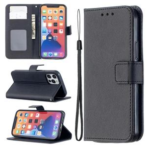 huismerk Longan Texture Horizontale Flip PU Lederen Case met Houder & Card Slots & Portemonnee & Fotolijst voor iPhone 13 Mini (Zwart)