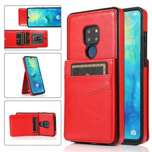 huismerk Voor Huawei Mate 20 Solid Color PC + TPU beschermhoes met houder en kaartsleuven (rood)